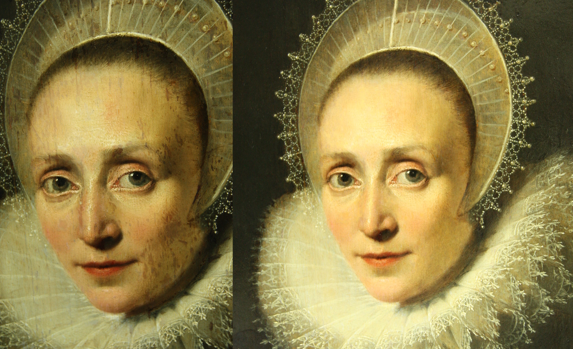 Restauratie portret van een vrouw