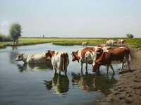 Badende koeien, Eempolder nabij het sluisje