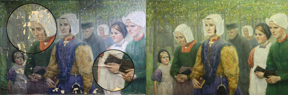 Restauratie kerkgangers